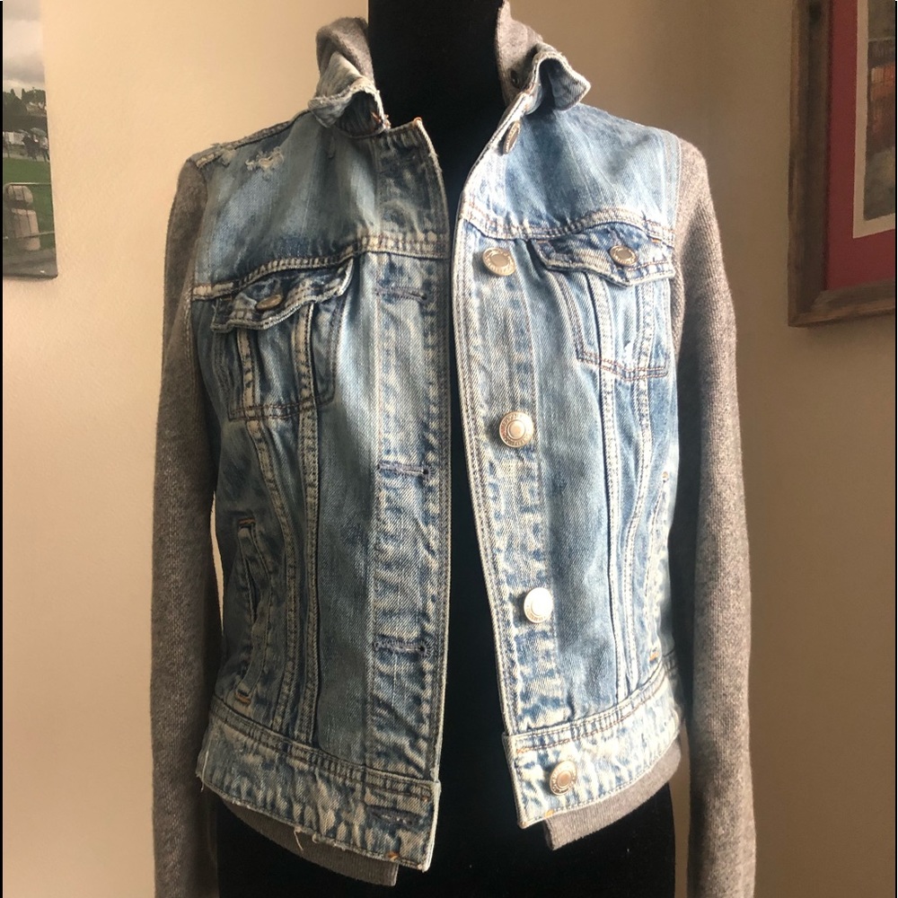 Denim jacket with hood
